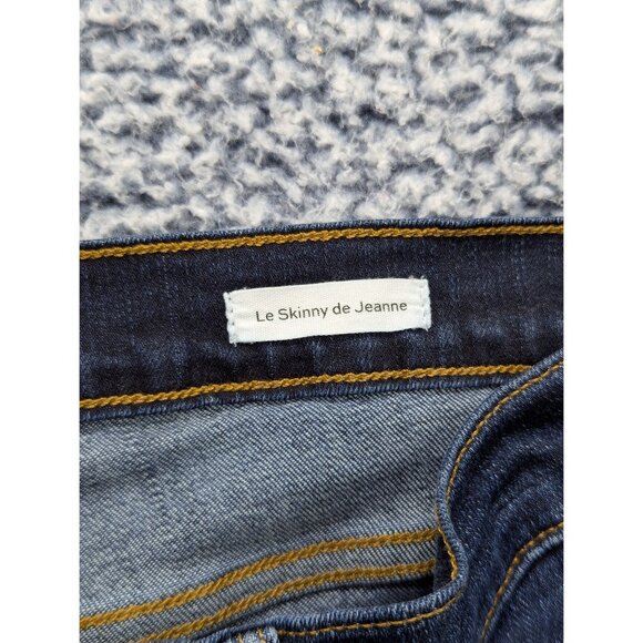 Frame Denim Le Skinny De Jeanne Jeans Size 31 Crop Ankle Wellington Dark Wash - Picture 13 of 14